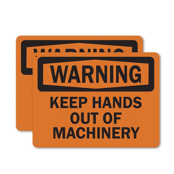 Signmission Keep Hands Out Of Machinery OSHA Warning Sign, Plastic, 14in W x 10in L, 2PK OS-2PACK-WS-P-1014-L-19680 - main